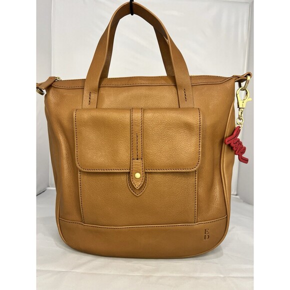 Ellen Degeneres ED Leather Love Tote Bag Tan - Picture 1 of 16